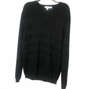 Calvin Klein V Neck Long Sleeve Black Shirt